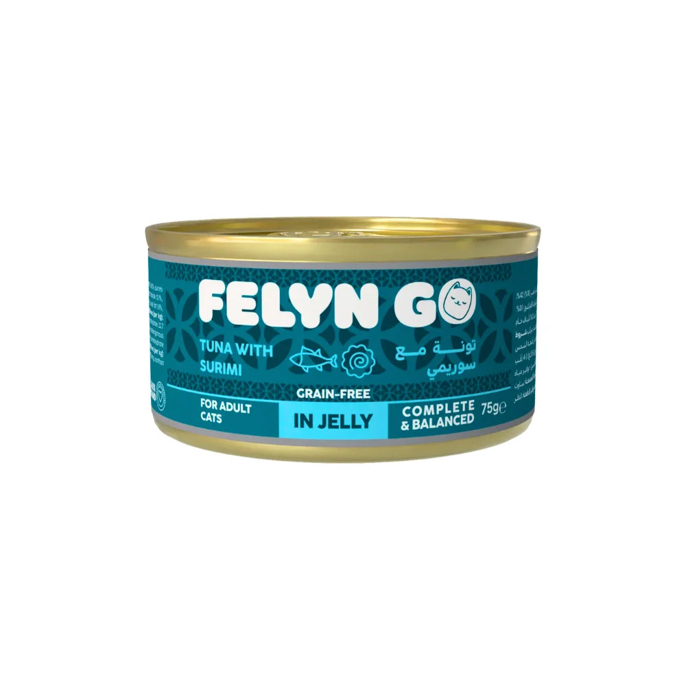 فيلاين قو طعام رطب للقطط البالغة بنكهة التونة مع السوريمي في الجيلي 75غ